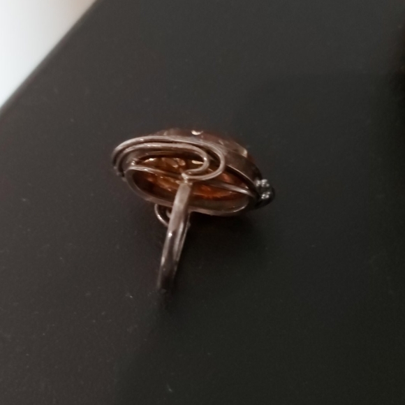 Sterling Silver Oval Amber Ring - Picture 7 of 8